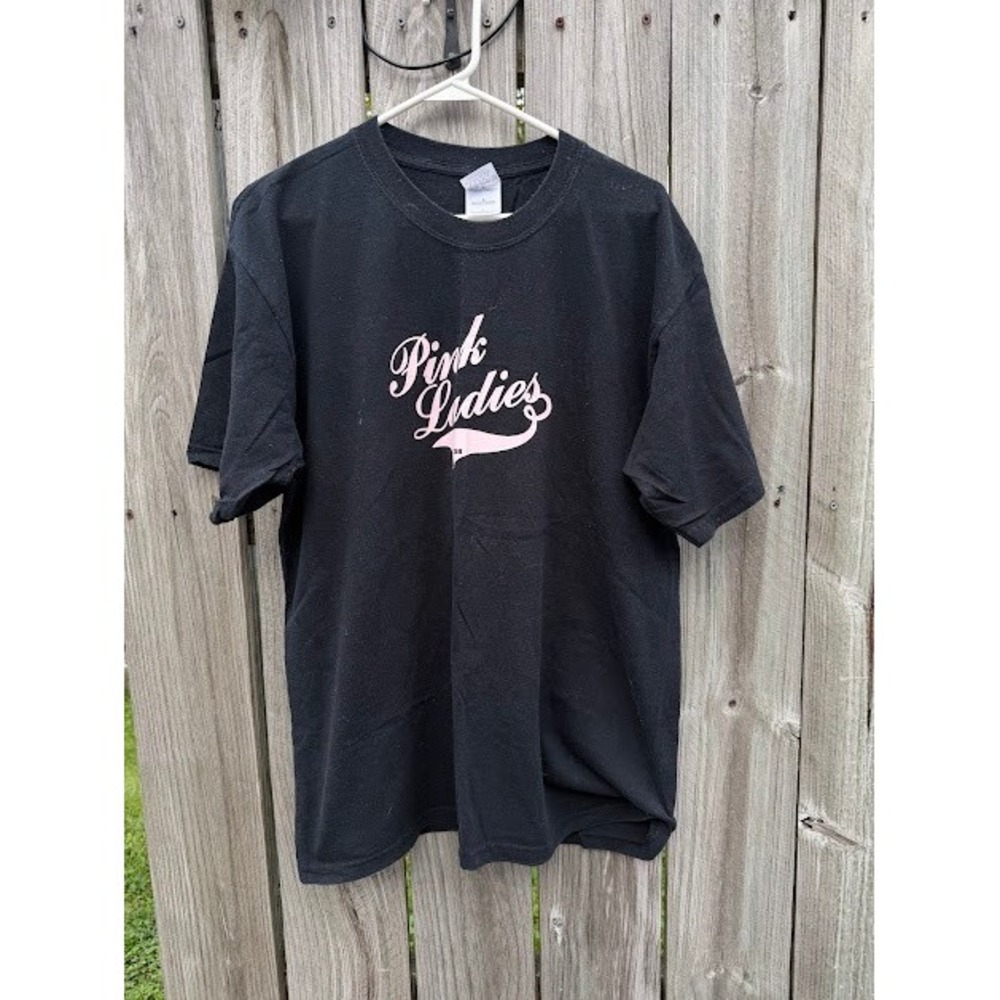 Retro 50s Grease Gildan Pink Ladies T-Shirt Large Black Graphic Tee